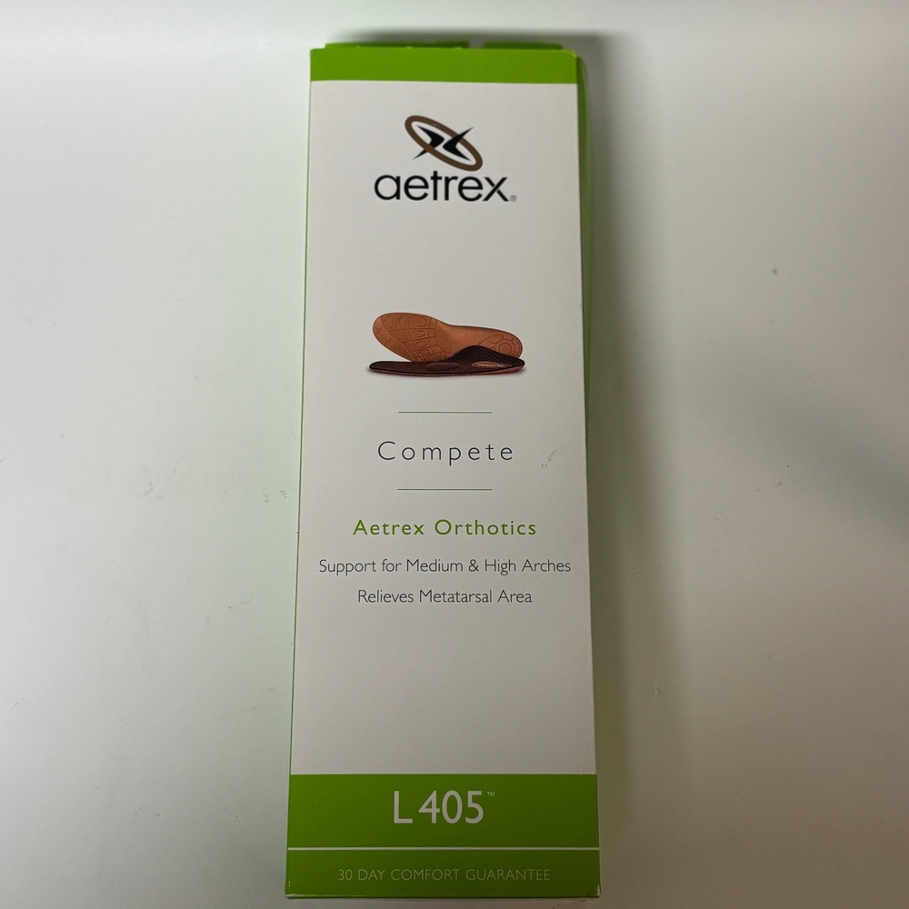 Aetrex L405 Compete Orthotics Mens Size 15 Lynco Support Insoles New